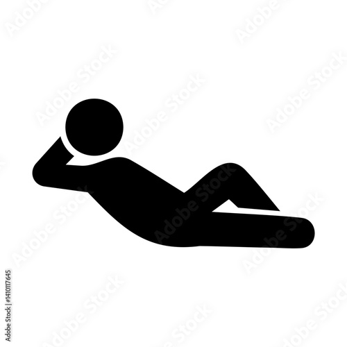 Stick Figure Lying Down Relaxing Icon