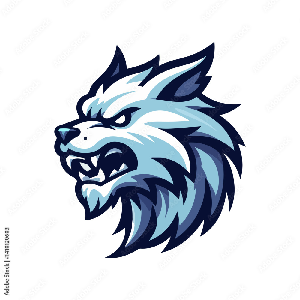 Fototapeta premium angry wolf head mascot logo vector illustration