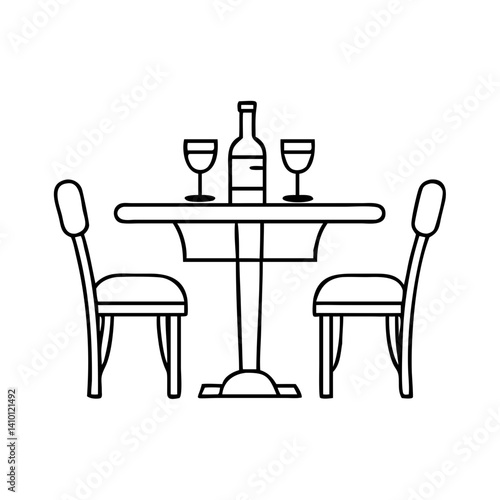 bistro table icon, bistro table vector illustration-simple illustration of bistro table, perfect for bistro table logos and icons