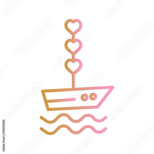 Love Boat Vector Icon