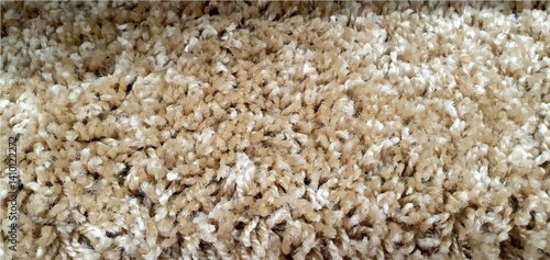 Terry carpet texture vector. Beige rug texture. Brown carpet for bathroom or bedroom. Soft fluffy carpet.