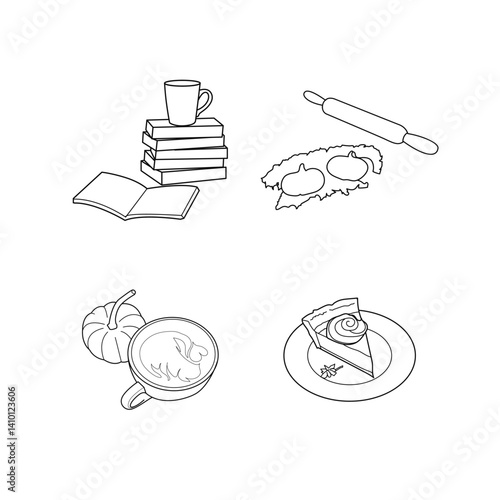 morning relax hand draw set