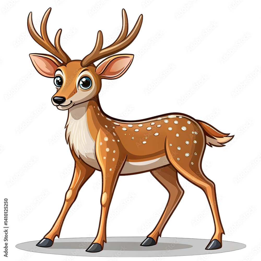 deer cartoon isolated white background