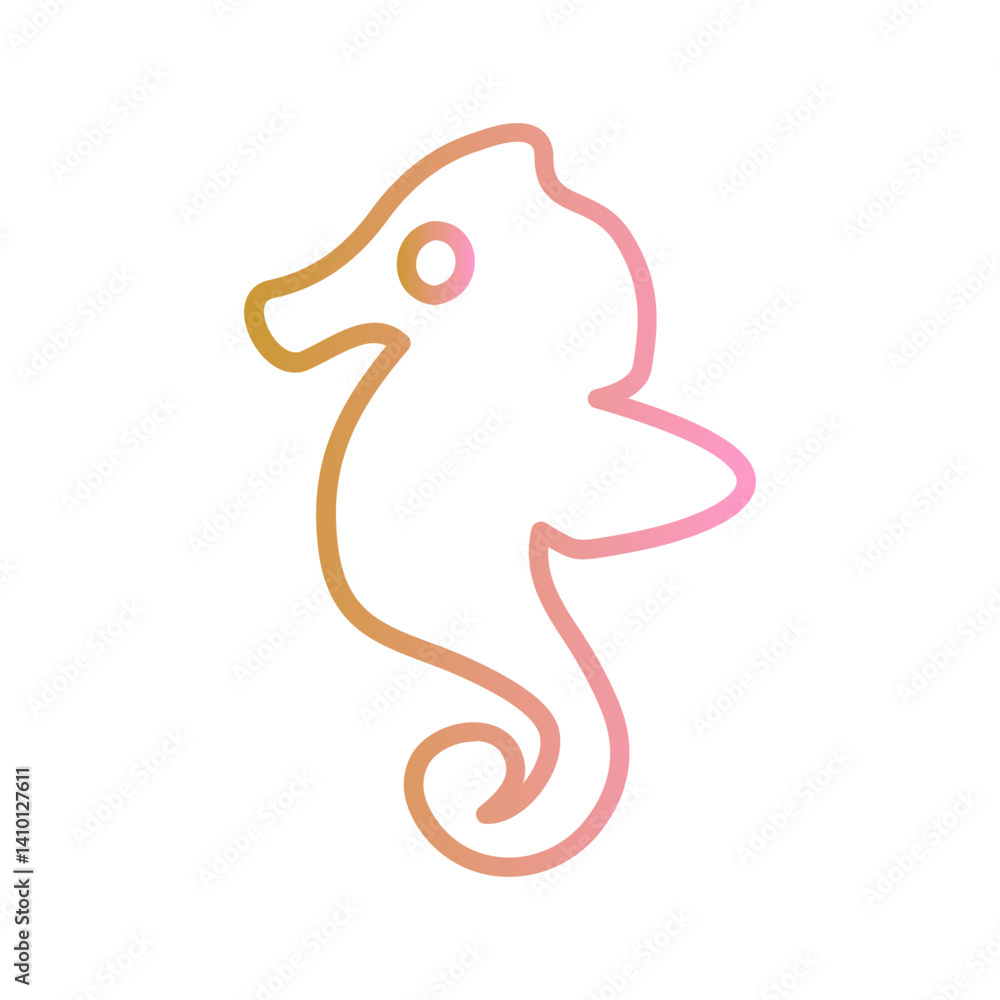 Fototapeta premium Sea Horse Vector Icon