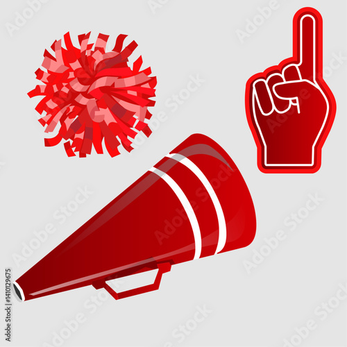 Cheerleading reed items vector
