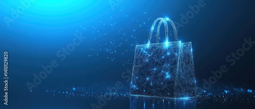 Obraz na płótnie Digital Shopping Bag: E-commerce and Online Retail Concept w salonie