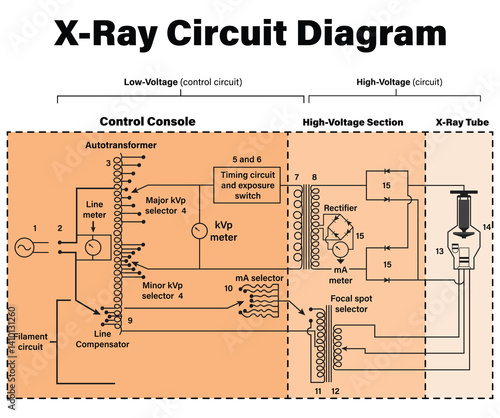 X-Ray Circuit Diagram | Cheat Sheet for Radiologic Technology | Medical Physics Chart | Instant Digital Download