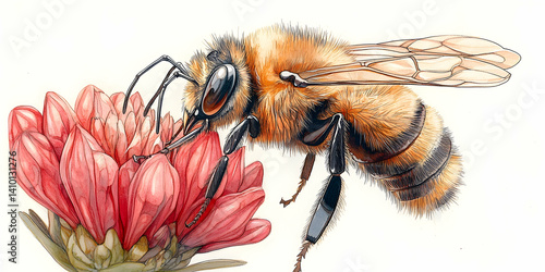 Honeybee on a Pink Flower (39)