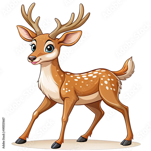 deer cartoon isolated white background