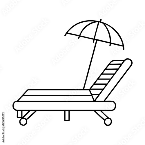 sun lounger icon, sun lounger vector illustration-simple illustration of sun lounger, perfect for sun lounger logos and icons