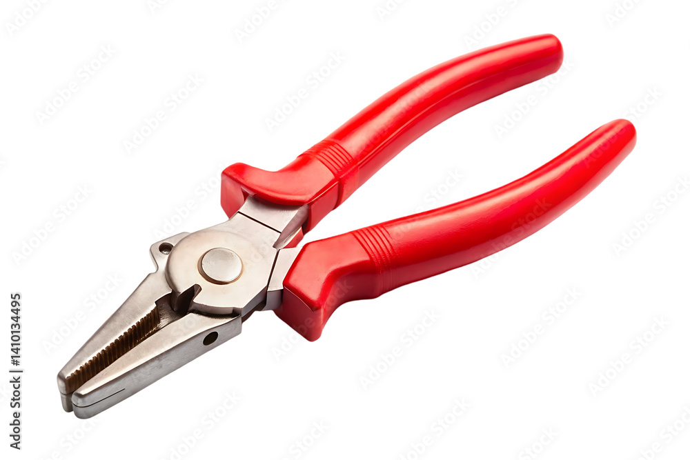 Durable Red Handled Pliers for Precision Gripping and Cutting isolated on white background Durable Red Handled Pliers for Precision Gripping and Cutting isolated on white background