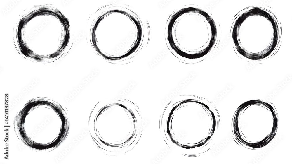 Hand-Drawn Empty Circles Set for Creative Designs Hand-Drawn Empty Circles Set for Creative Designs