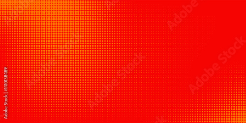 Dots halftone orange color pattern gradient texture with technology digital background. Dots pop art comics with summer background