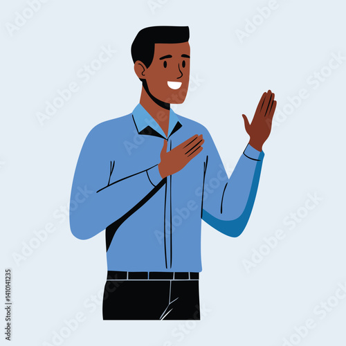 Man Clapping, flat style vector illustration