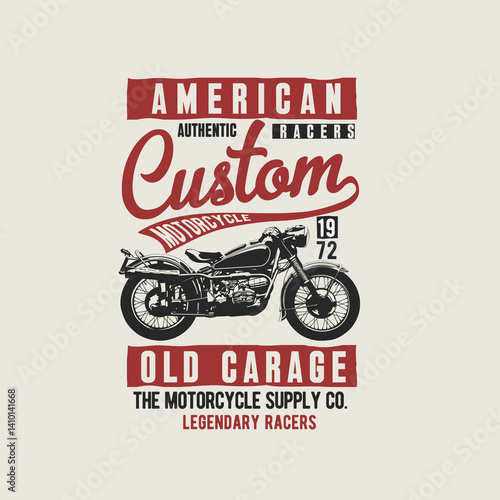 American custome motor cycle legendry racers  graphic prints