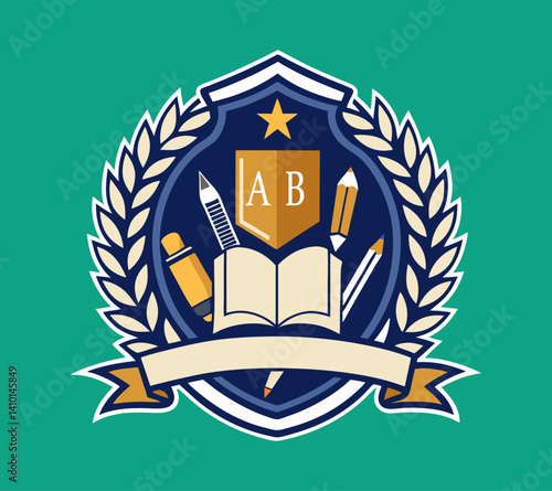 school education logo design vector template