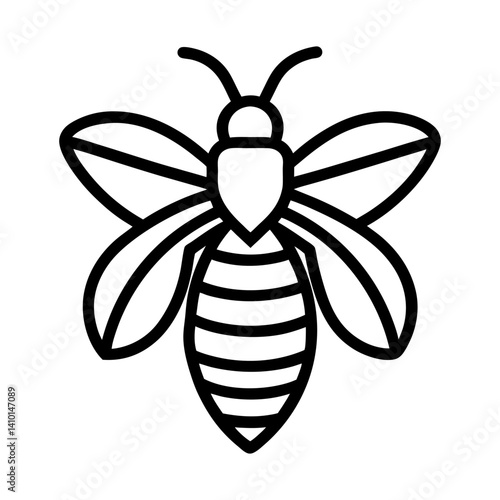 bee vector silhouette illustration, icon