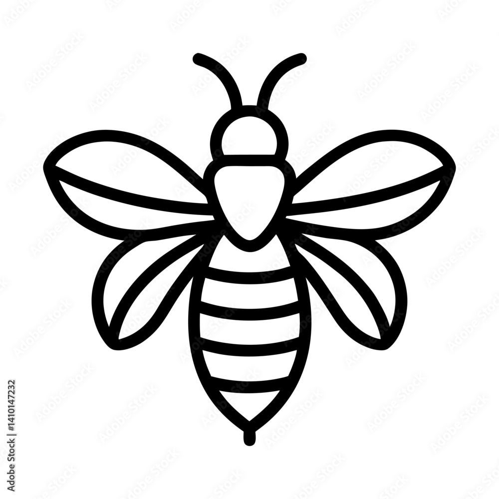 Obraz premium bee vector silhouette illustration, icon