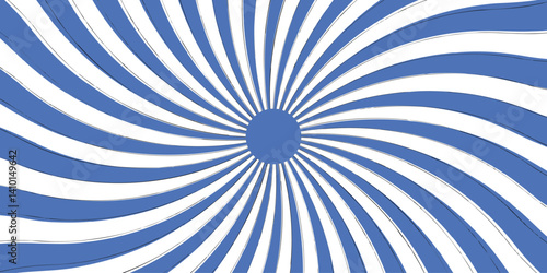 Vector blue sun rays sunburst texture background. Modern seamless retro vintage burst sunrise sunbeamelement spiral striped illustration sunray template wallpaper design 