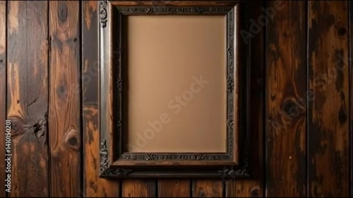 Wallpaper Mural Empty wooden picture frame against wall
 Torontodigital.ca