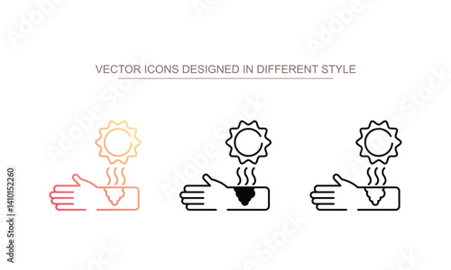 Sunburn icon design with white background stock illustration