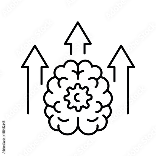 neuroplasticity black line icon for digital and print projects.