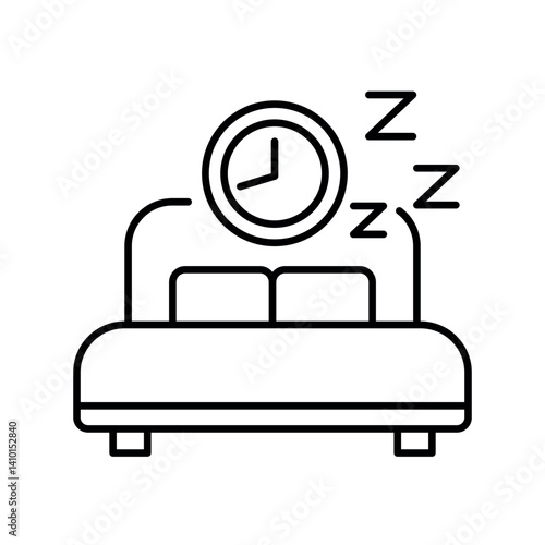 Sleep optimization  black line icon for digital and print projects.