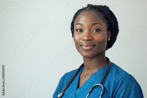 Obraz na płótnie Beautiful woman close-up, doctor nurse care portrait close-up w salonie