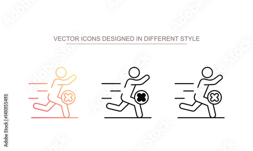 No Running icon design with white background stock illustration