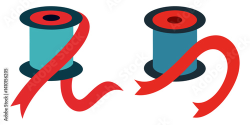 Ribbon spool vector icon on white