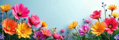 Wallpaper Mural Vibrant business card with colorful flowers , stationery, business cards Torontodigital.ca