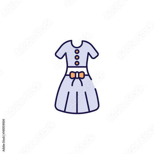 Long Sleeves Dress icon design with white background stock illustration