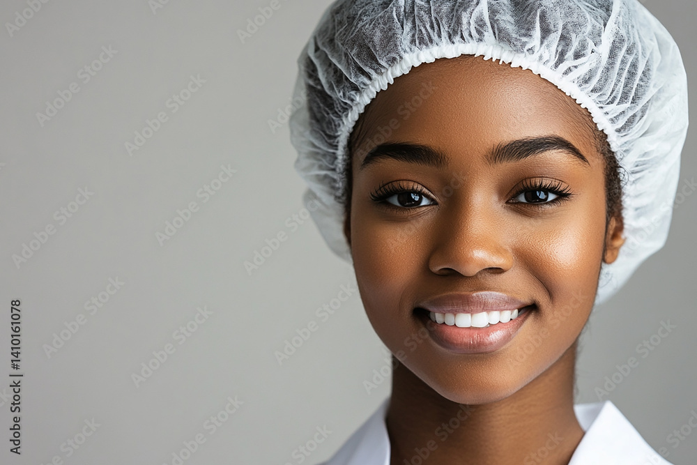Beautiful woman close-up, doctor nurse care portrait close-up