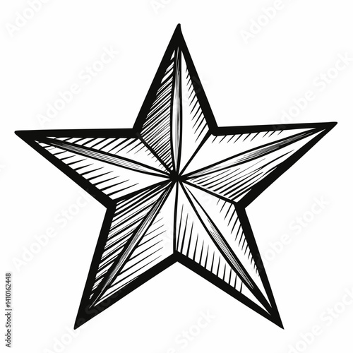 Starfish illustration on a white background, showcasing its unique shape and texture in a simple, artistic style.