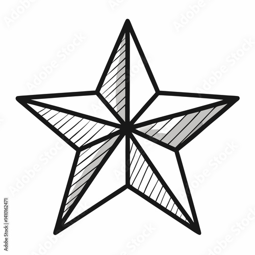 Starfish illustration on a white background, showcasing its unique shape and texture in a simple, artistic style.