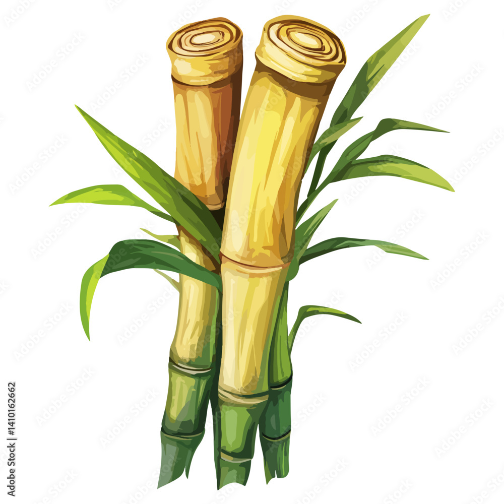 Fototapeta premium Sugar cane, fruit, plant, vector, transparent background