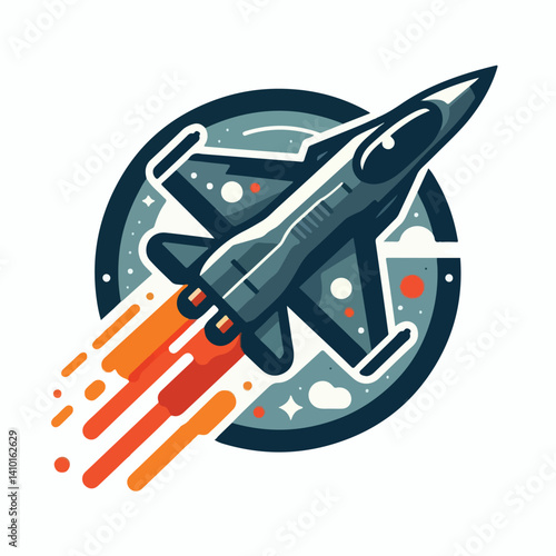 cool jet fighter plane vector image