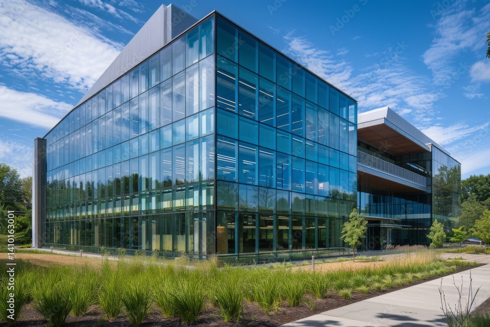 Obraz premium Modern Glass Facade Office Building