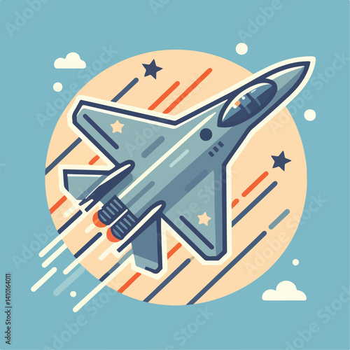 cool jet fighter plane vector image