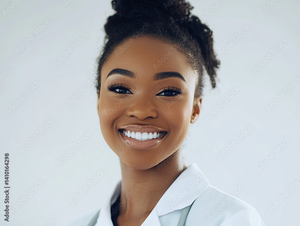 Beautiful woman close-up, doctor nurse care portrait close-up