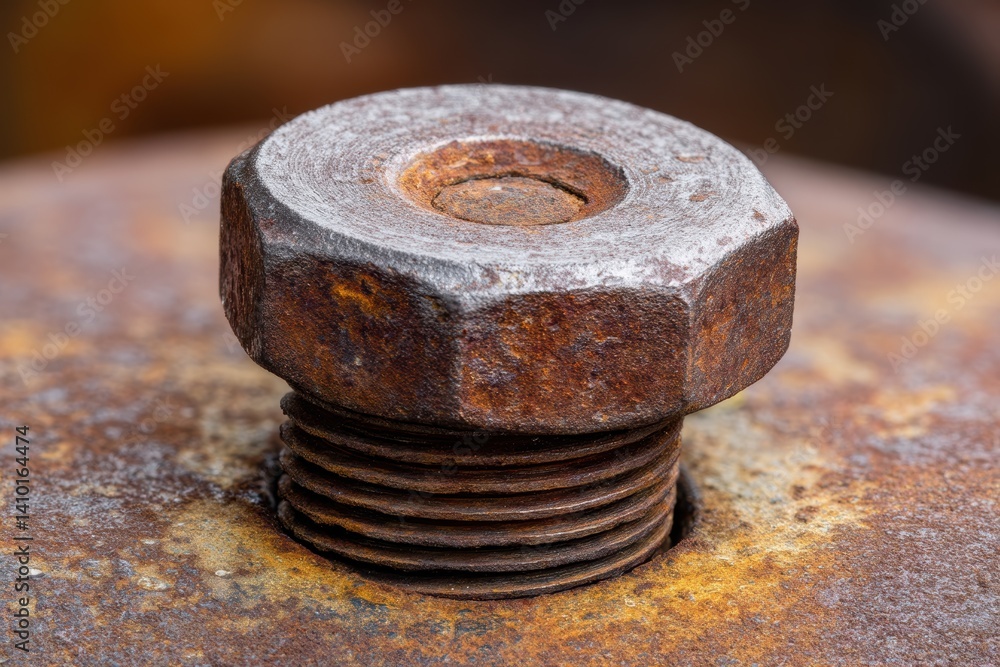 Rusty metal texture on an old bolt showcases the beauty of decay and vintage craftsmanship Rusty metal texture on an old bolt showcases the beauty of decay and vintage craftsmanship