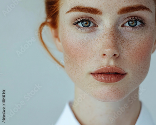 Beautiful woman close-up, doctor nurse care portrait close-up