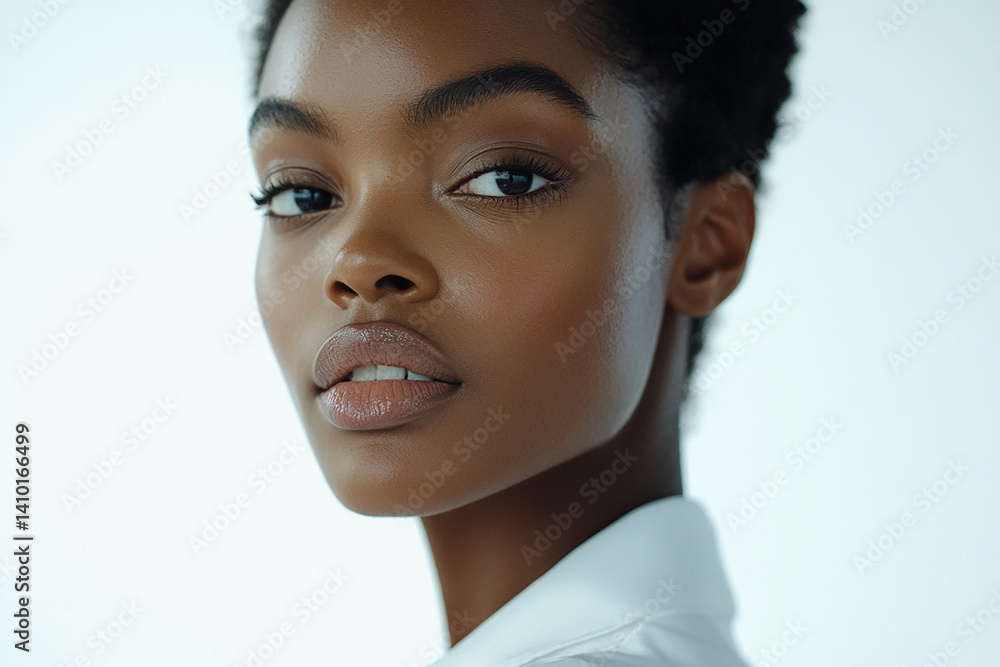Beautiful woman close-up, doctor nurse care portrait close-up