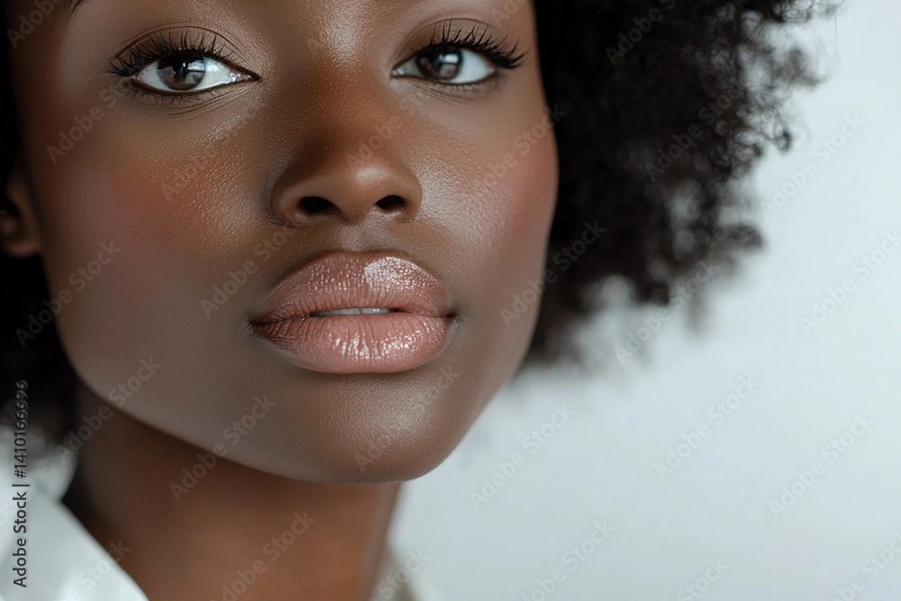 Beautiful woman close-up, doctor nurse care portrait close-up