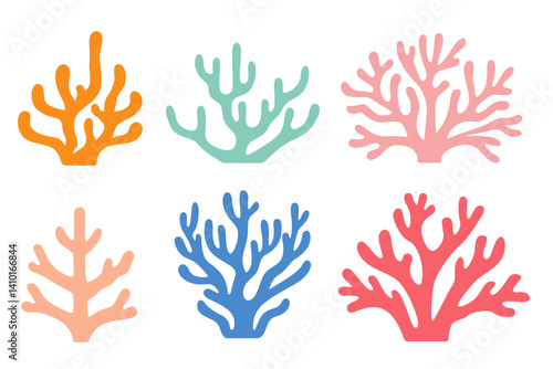 Coral logo vector  on a white background.Vector eps 10	