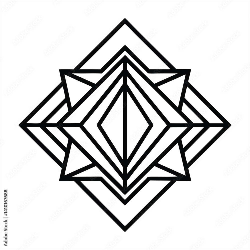 Black and White Art Deco Seamless Geometric Pattern. Black and White Art Deco Seamless Geometric Pattern.