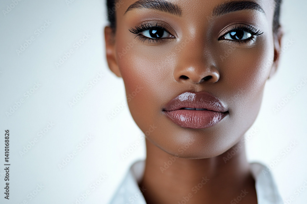 Beautiful woman close-up, doctor nurse care portrait close-up