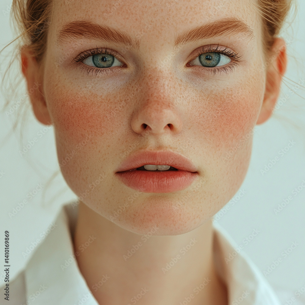 Beautiful woman close-up, doctor nurse care portrait close-up