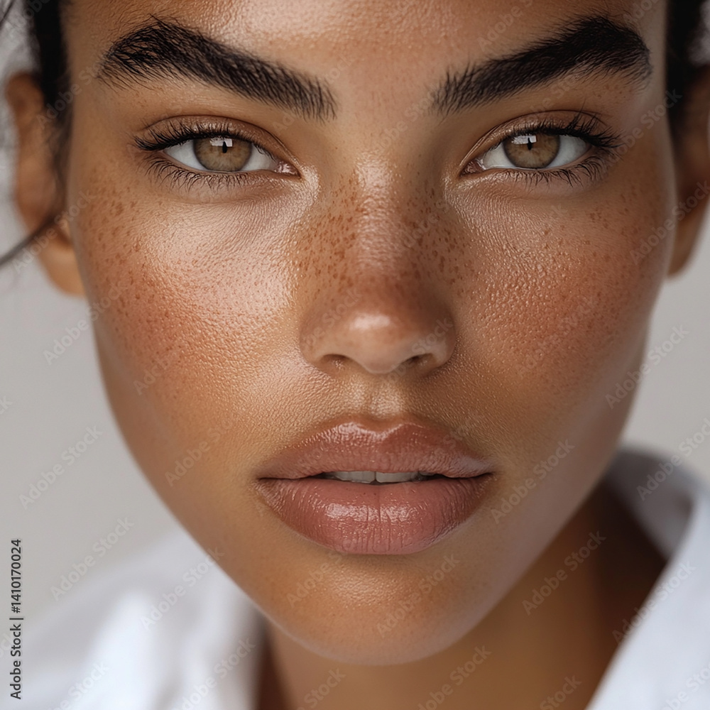Beautiful woman close-up, doctor nurse care portrait close-up