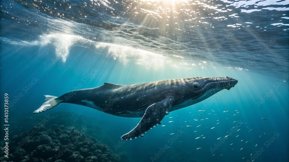 Fototapeta premium dolphin swimming in the water